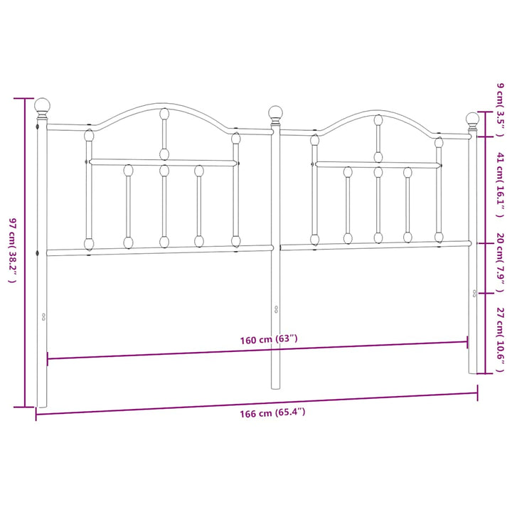 udskiftningsgavl 160 cm metal sort
