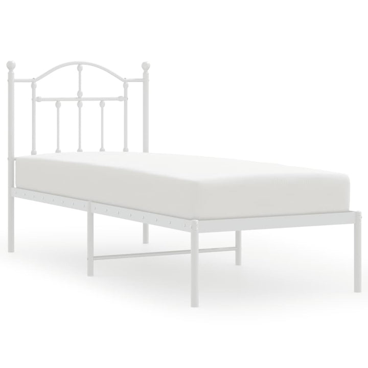 sengeramme uden madras med hovedgærde 75x190 cm hvid