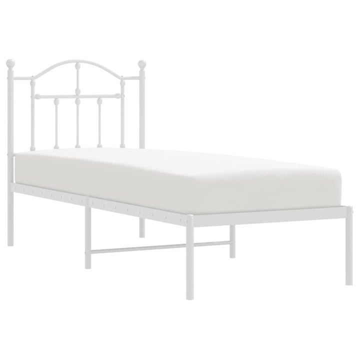 sengeramme uden madras med hovedgærde 75x190 cm hvid