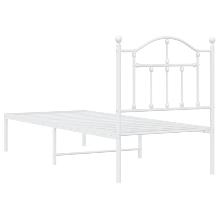 sengeramme uden madras med hovedgærde 75x190 cm hvid