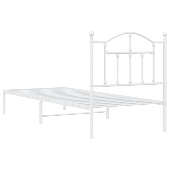 sengeramme med sengegavl 80x200 cm metal hvid