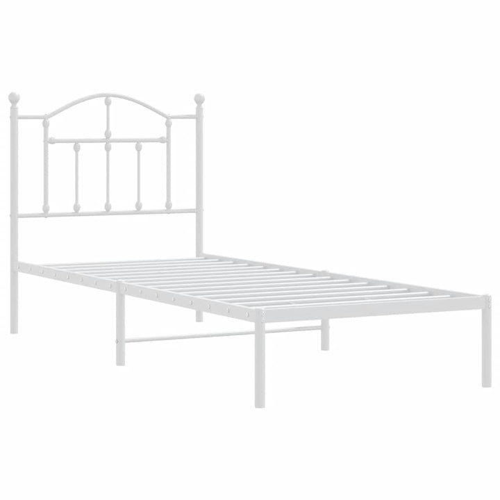 sengeramme med sengegavl 90x190 cm metal hvid