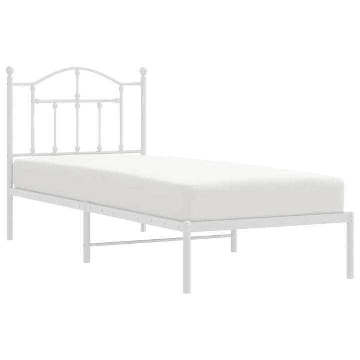 sengeramme med sengegavl 90x190 cm metal hvid