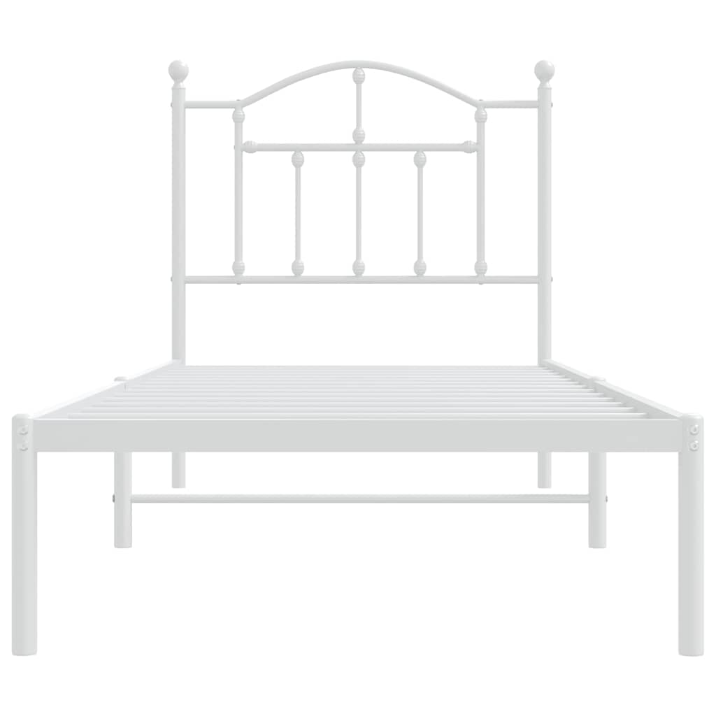 sengeramme med sengegavl 90x190 cm metal hvid