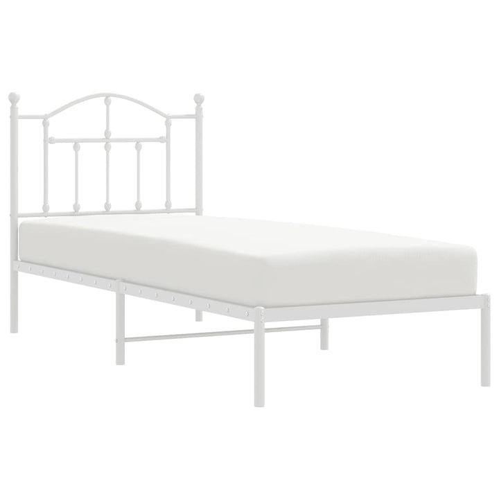 sengeramme med sengegavl 90x200 cm metal hvid
