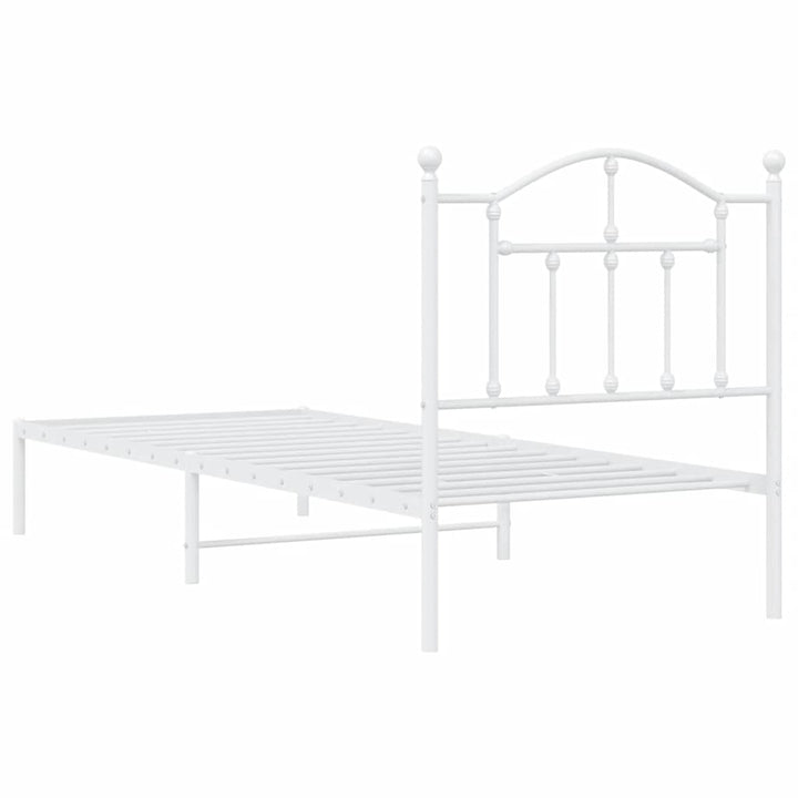 sengeramme med sengegavl 90x200 cm metal hvid