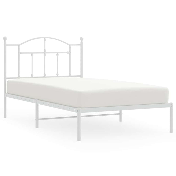 sengeramme med sengegavl 100x190 cm metal hvid