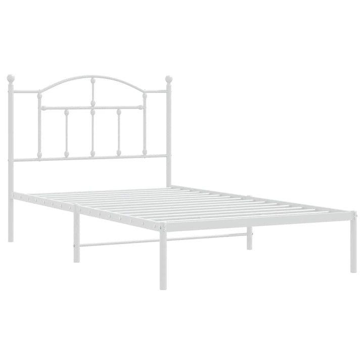 sengeramme med sengegavl 100x190 cm metal hvid