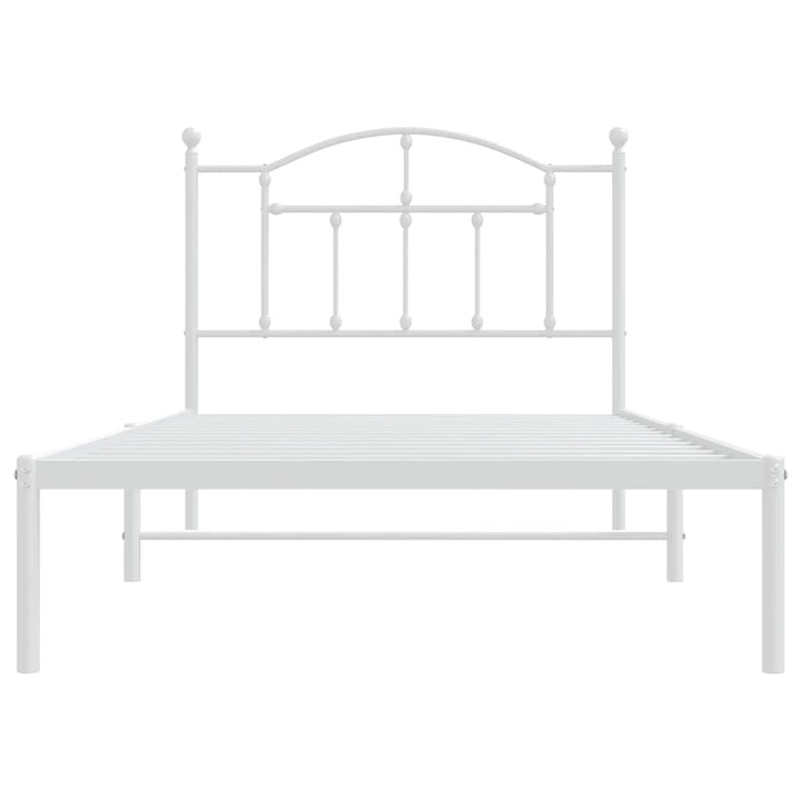 sengeramme med sengegavl 100x190 cm metal hvid