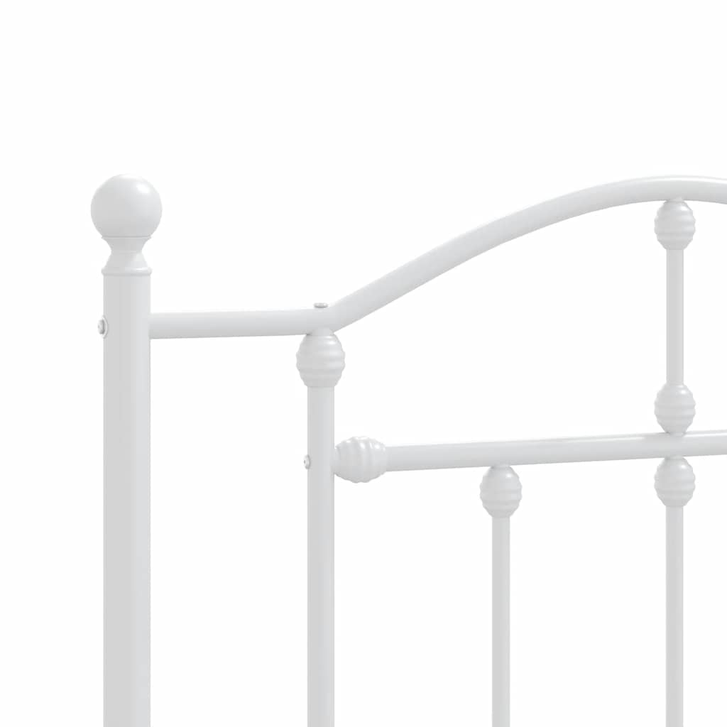 sengeramme med sengegavl 100x190 cm metal hvid