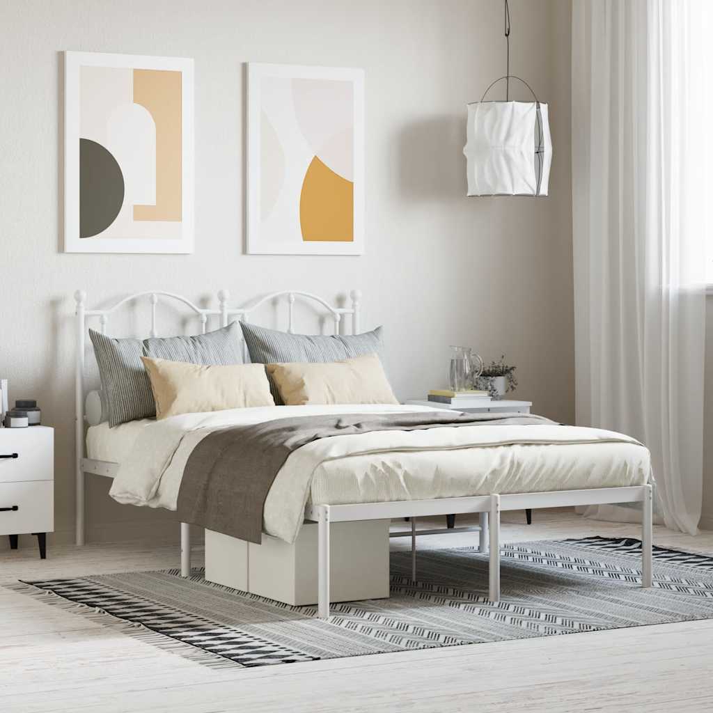 sengeramme med sengegavl 120x190 cm metal hvid