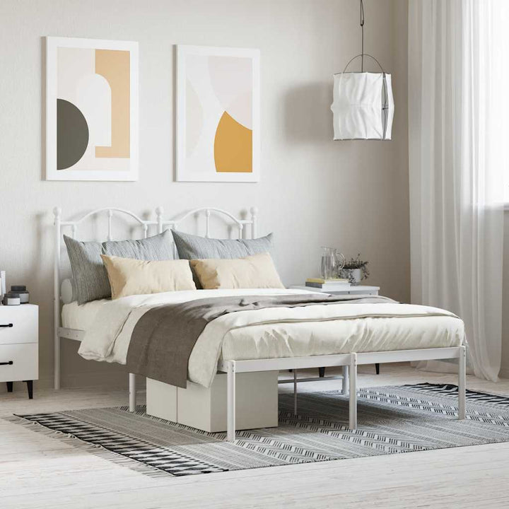 sengeramme med sengegavl 120x190 cm metal hvid