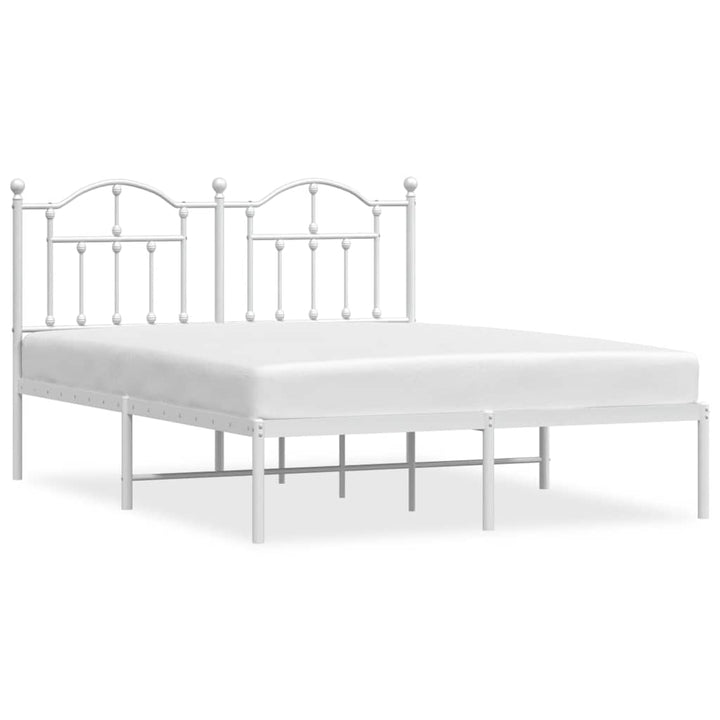 sengeramme med sengegavl 135x190 cm metal hvid