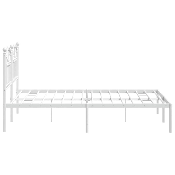 sengeramme med sengegavl 135x190 cm metal hvid