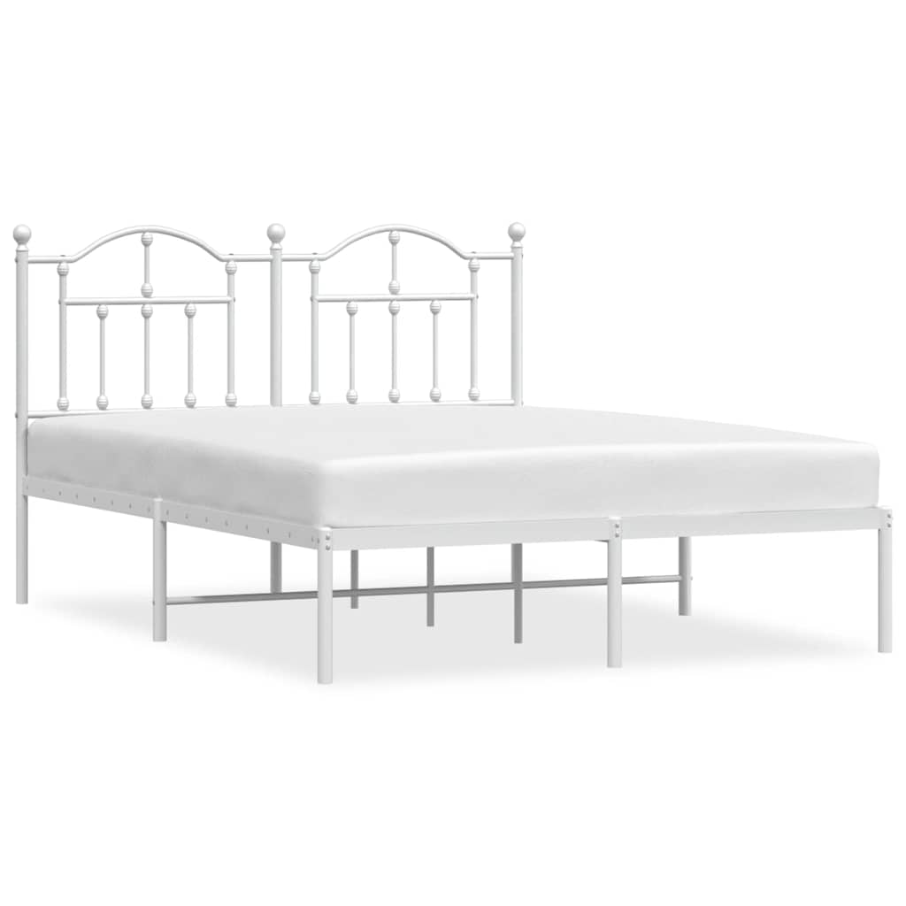 sengeramme med sengegavl 140x190 cm metal hvid