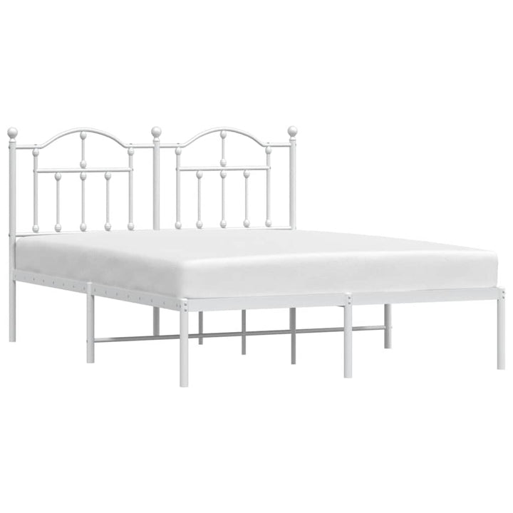 sengeramme med sengegavl 140x200 cm metal hvid