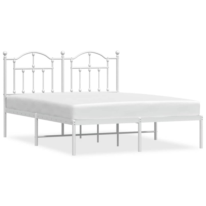 sengeramme med sengegavl 150x200 cm metal hvid