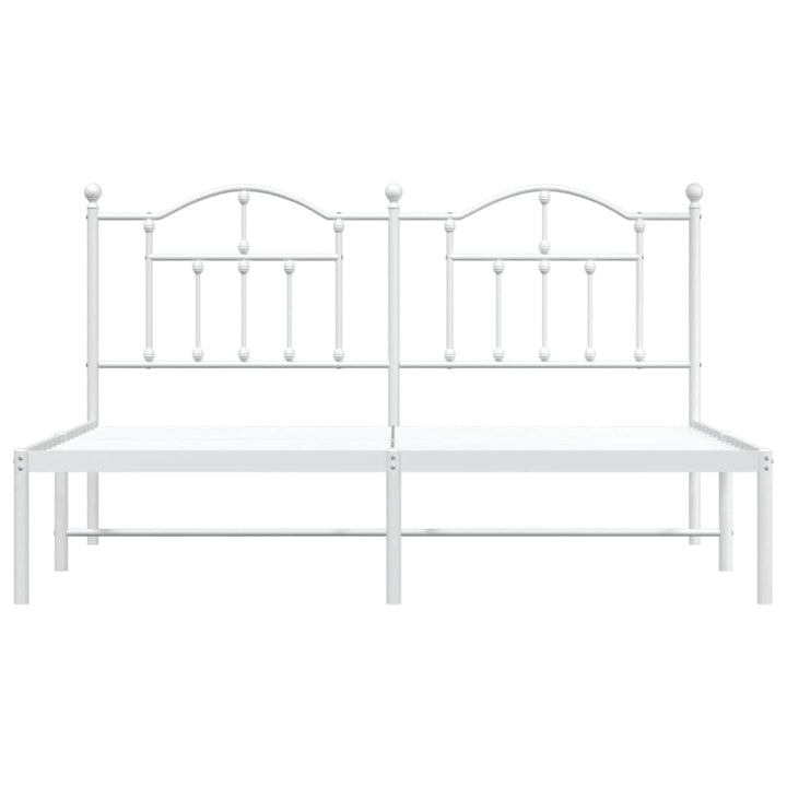 sengeramme med sengegavl 180x200 cm metal hvid