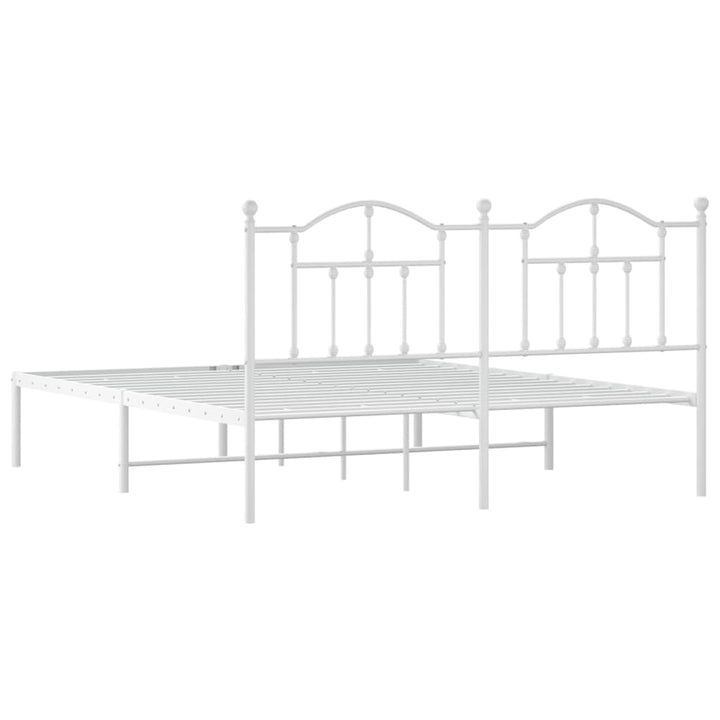 sengeramme med sengegavl 180x200 cm metal hvid