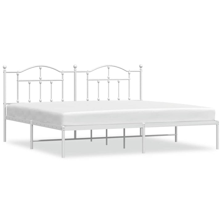 sengeramme med sengegavl 193x203 cm metal hvid