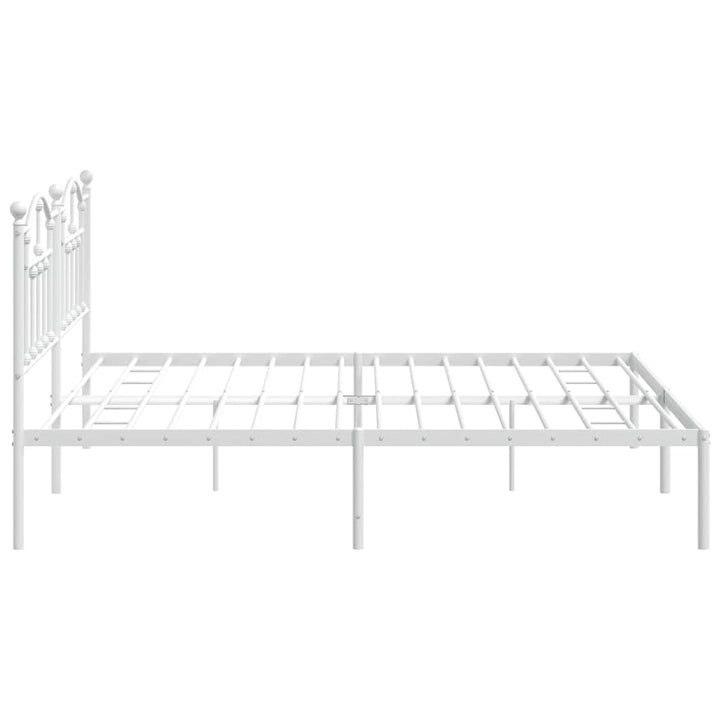 sengeramme med sengegavl 200x200 cm metal hvid