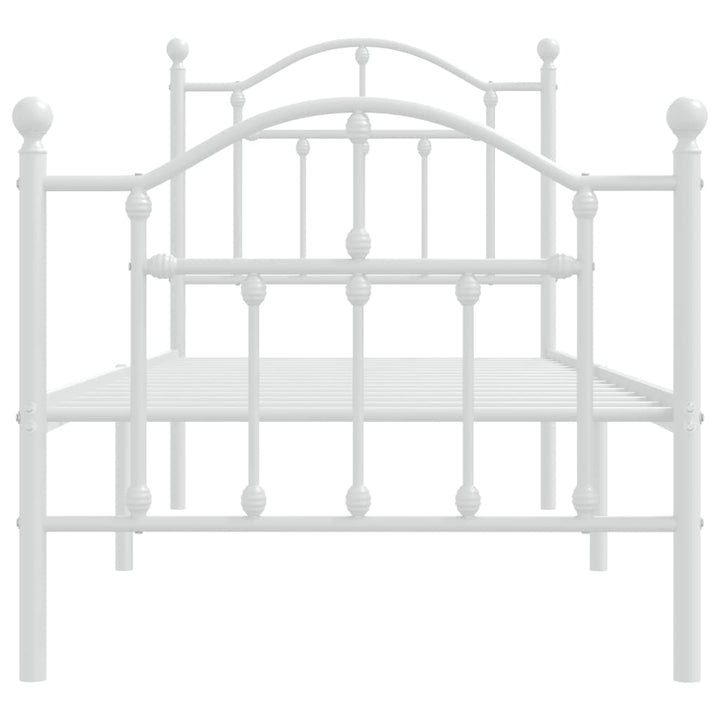 sengeramme med sengegavl og fodgærde 75x190 cm metal hvid