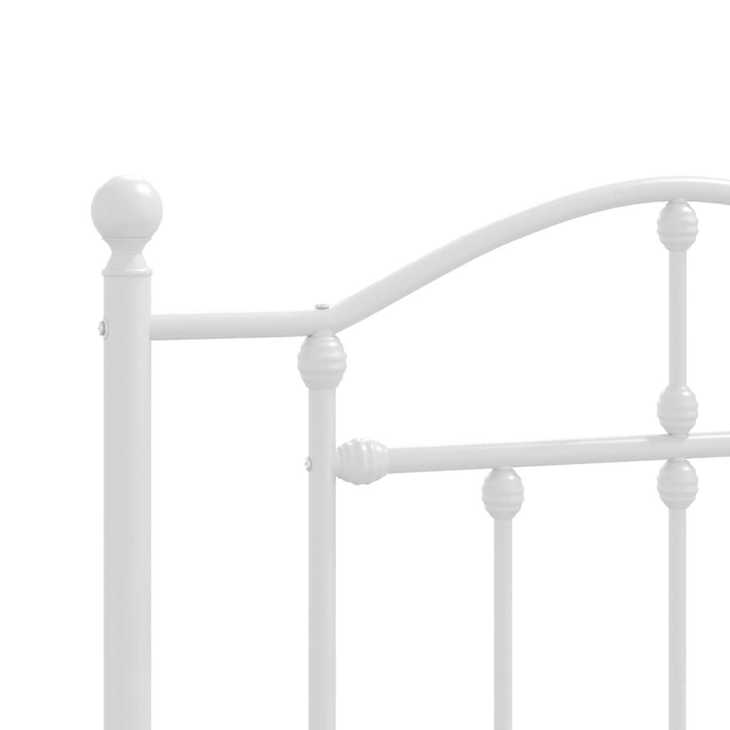 sengeramme med sengegavl og fodgærde 75x190 cm metal hvid