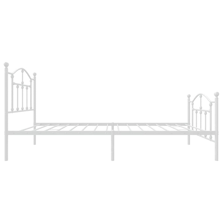 sengeramme med sengegavl og fodgærde 90x200 cm metal hvid