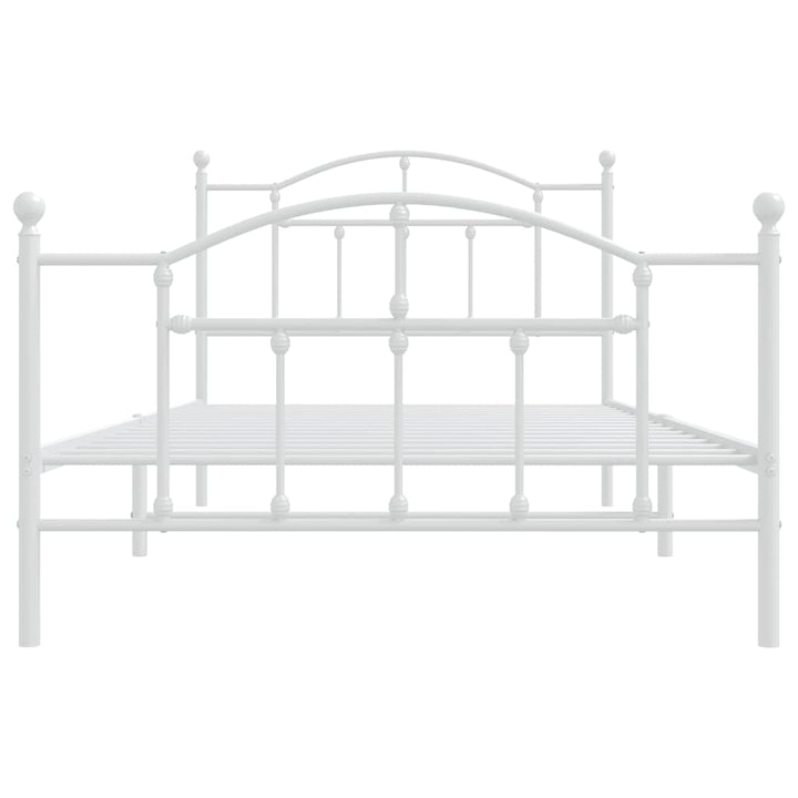 sengeramme med sengegavl og fodgærde 100x200 cm metal hvid