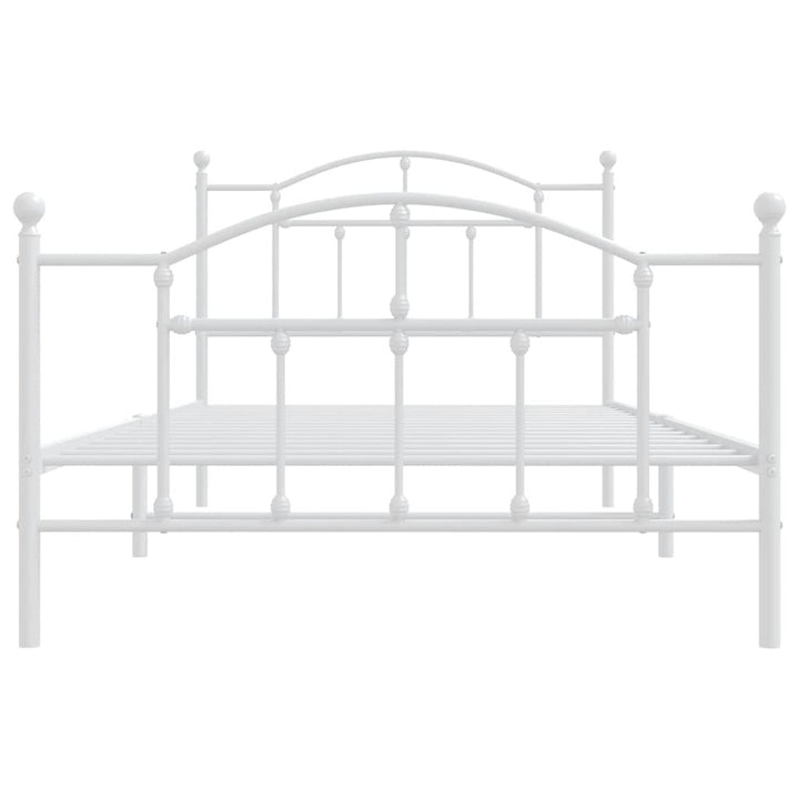 sengeramme med sengegavl og fodgærde 100x200 cm metal hvid