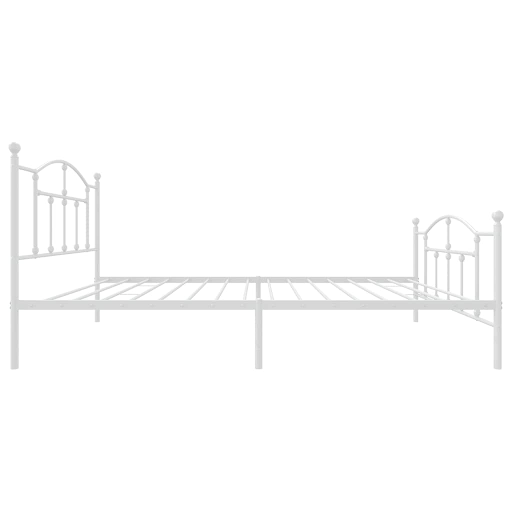 sengeramme med sengegavl og fodgærde 100x200 cm metal hvid
