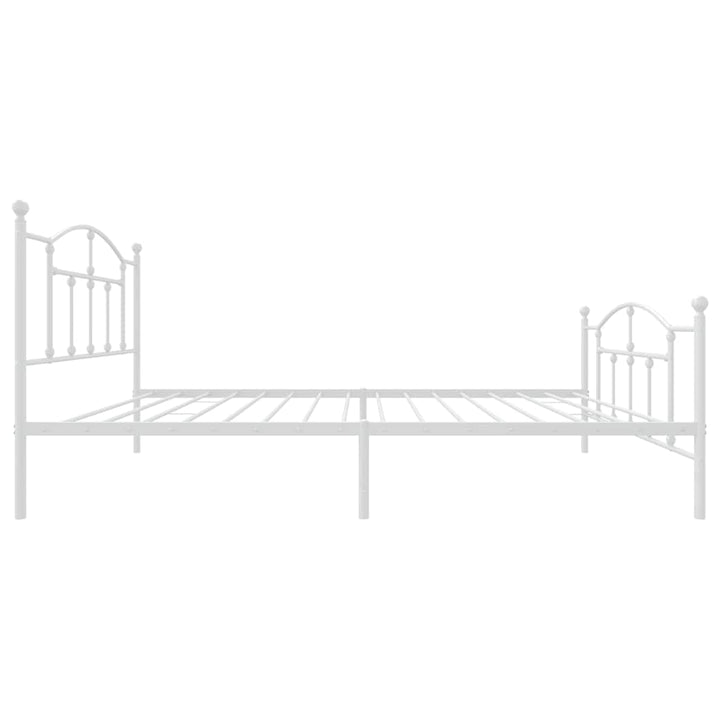 sengeramme med sengegavl og fodgærde 100x200 cm metal hvid