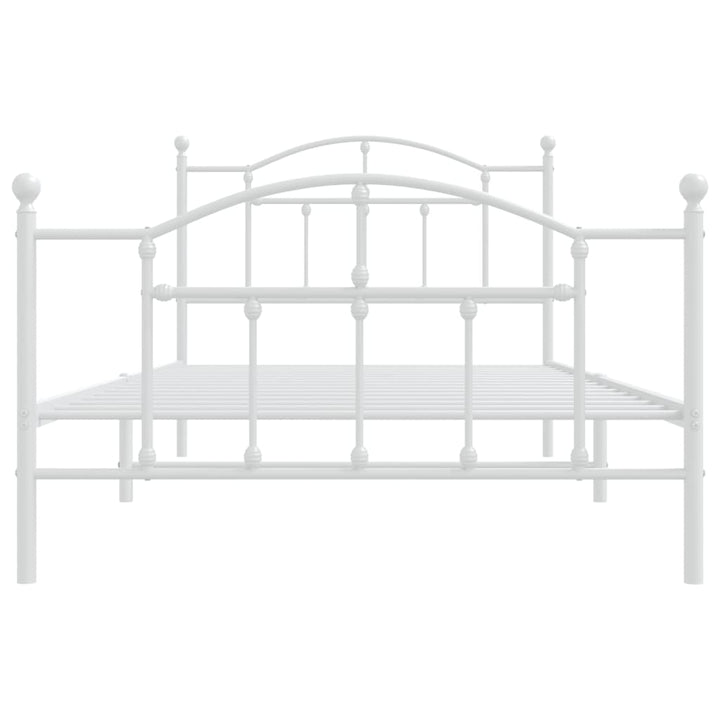 sengeramme med sengegavl og fodgærde 107x203 cm metal hvid