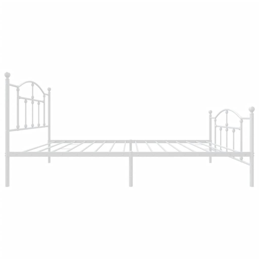 sengeramme med sengegavl og fodgærde 107x203 cm metal hvid