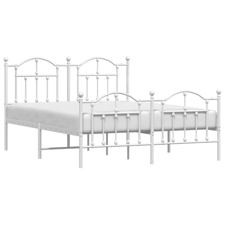 sengeramme med sengegavl og fodgærde 140x190 cm metal hvid