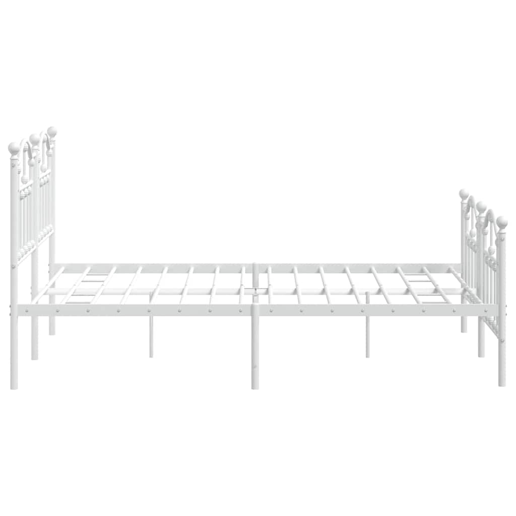sengeramme med sengegavl og fodgærde 140x190 cm metal hvid