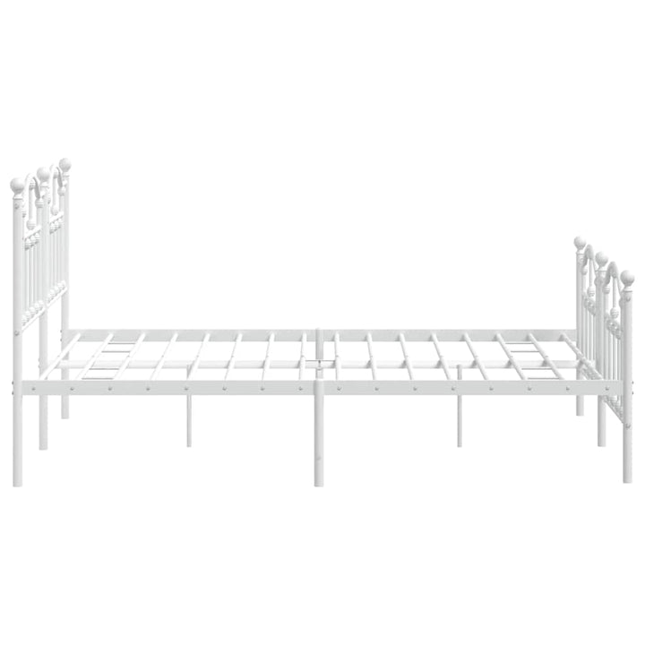 sengeramme med sengegavl og fodgærde 140x190 cm metal hvid