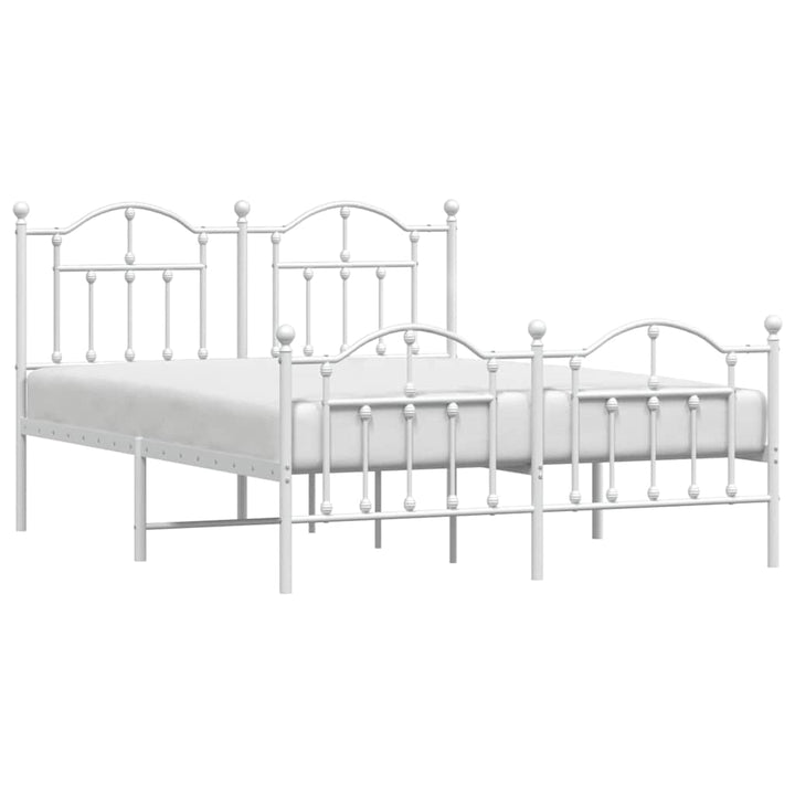 sengeramme med sengegavl og fodgærde 150x200 cm metal hvid