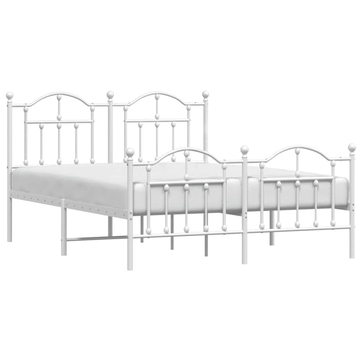 sengeramme med sengegavl og fodgærde 150x200 cm metal hvid