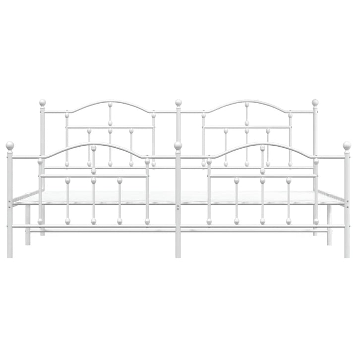 sengeramme med sengegavl og fodgærde 193x203 cm metal hvid