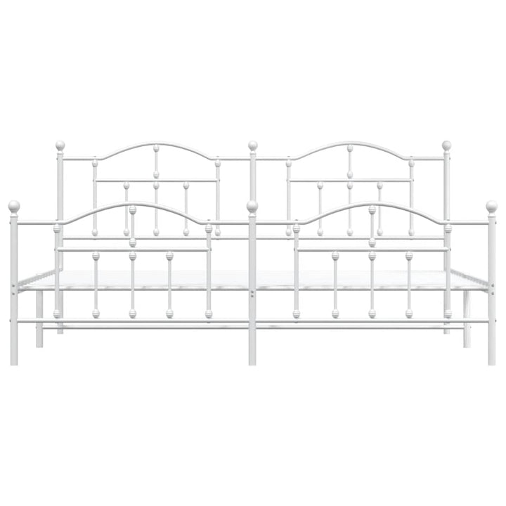 sengeramme med sengegavl og fodgærde 200x200 cm metal hvid