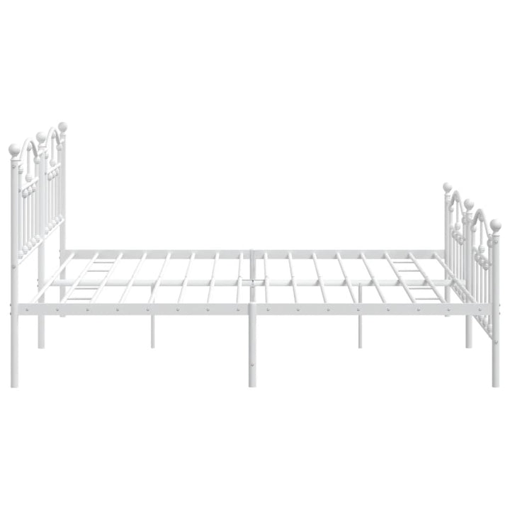 sengeramme med sengegavl og fodgærde 200x200 cm metal hvid