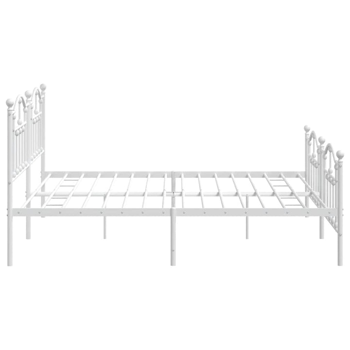 sengeramme med sengegavl og fodgærde 200x200 cm metal hvid