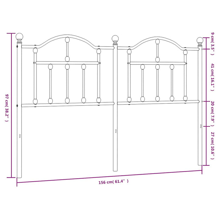 udskiftningsgavl 150 cm metal hvid