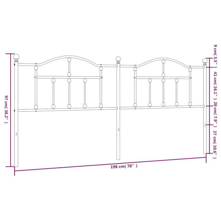 udskiftningsgavl 193 cm metal hvid