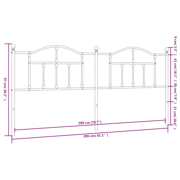 udskiftningsgavl 200 cm metal hvid