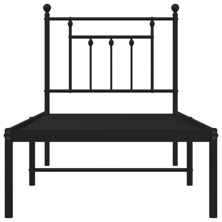 sengeramme med sengegavl 75x190 cm metal sort