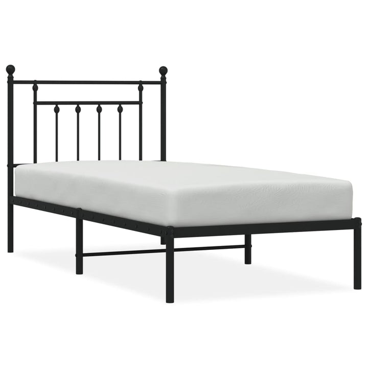 sengeramme med sengegavl 80x200 cm metal sort