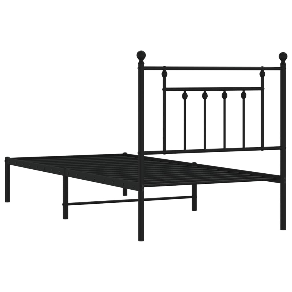 sengeramme med sengegavl 80x200 cm metal sort
