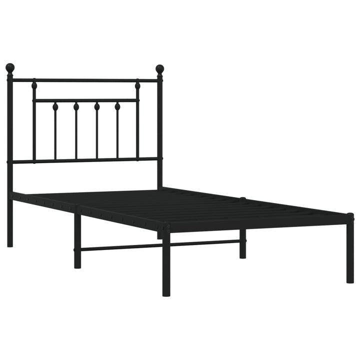 sengeramme med sengegavl 90x190 cm metal sort